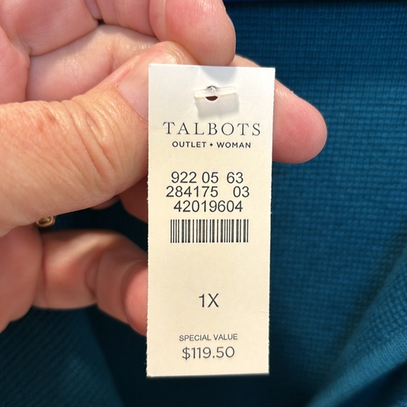 NWT Talbots Woman Size 1X Dark Teal Cardigan/Coat Sweater/Button Up Jacket - Picture 7 of 8